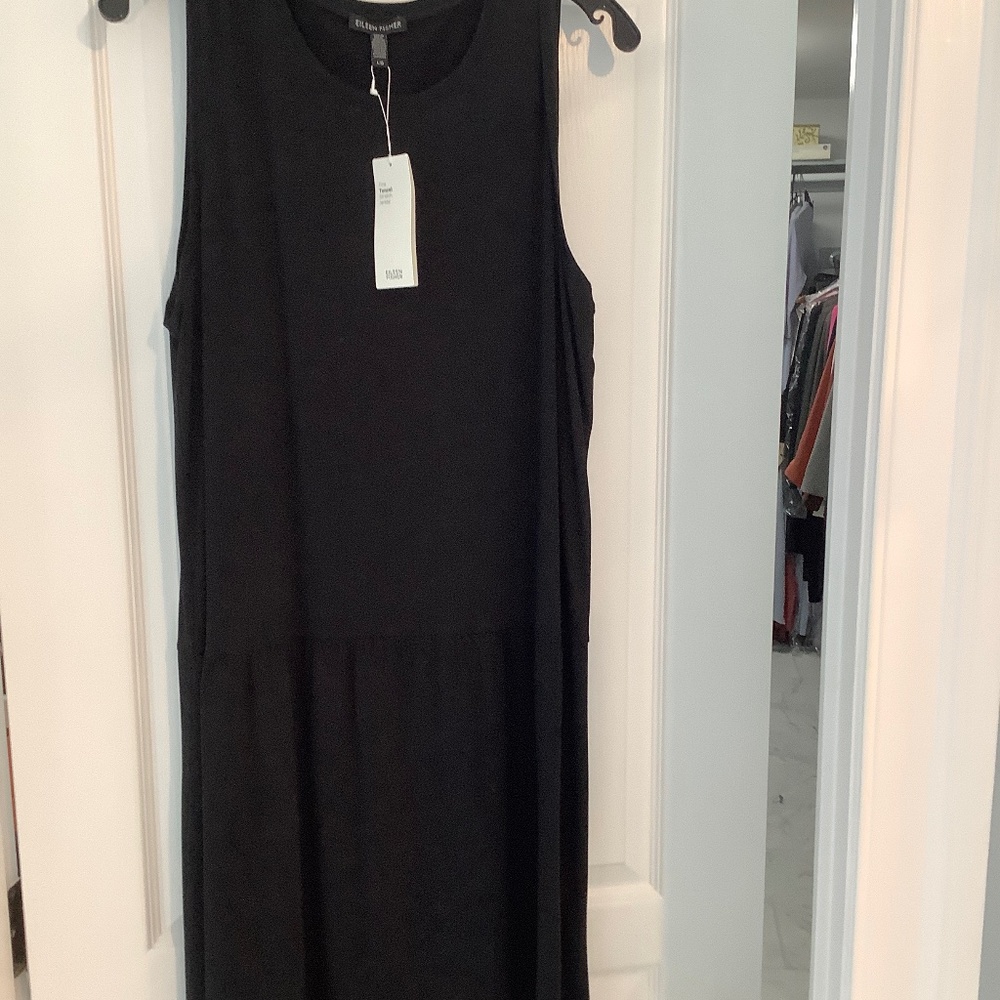 Eileen Fisher black Jersey dress size large